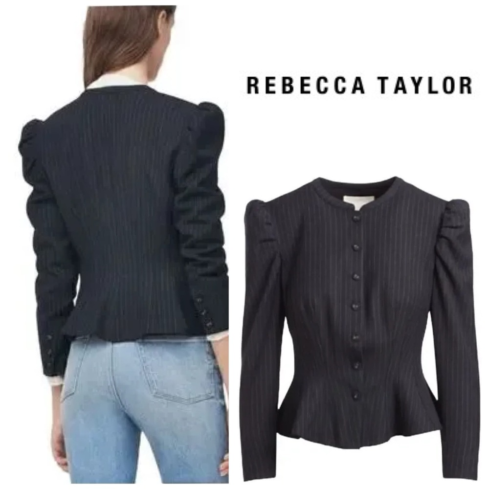 Rebecca Taylor Black Textured Blazer